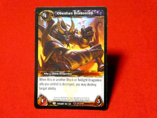 World of Warcraft ワールド オブ ウォークラフト KIRACARD キラカード トレカ obsidian drakonid 155/220 Trading Card